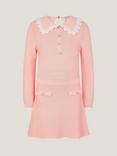 Monsoon Kids' Long Sleeved Knitted Pearl Dress, Pink