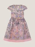 Monsoon Kids' Poppie Short Sleeved Paisley Dress, Pink