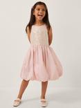 Monsoon Kids' Sleeveless Taffeta Sequin Dress, Pale Pink