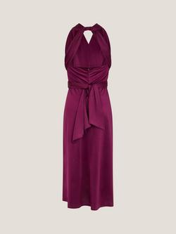 Monsoon Kids' Tia Halter Maxi Twist Prom Dress - view 2, Berry