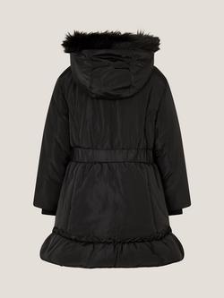 Monsoon Kids' Frill Bow Coat - view 2, Black