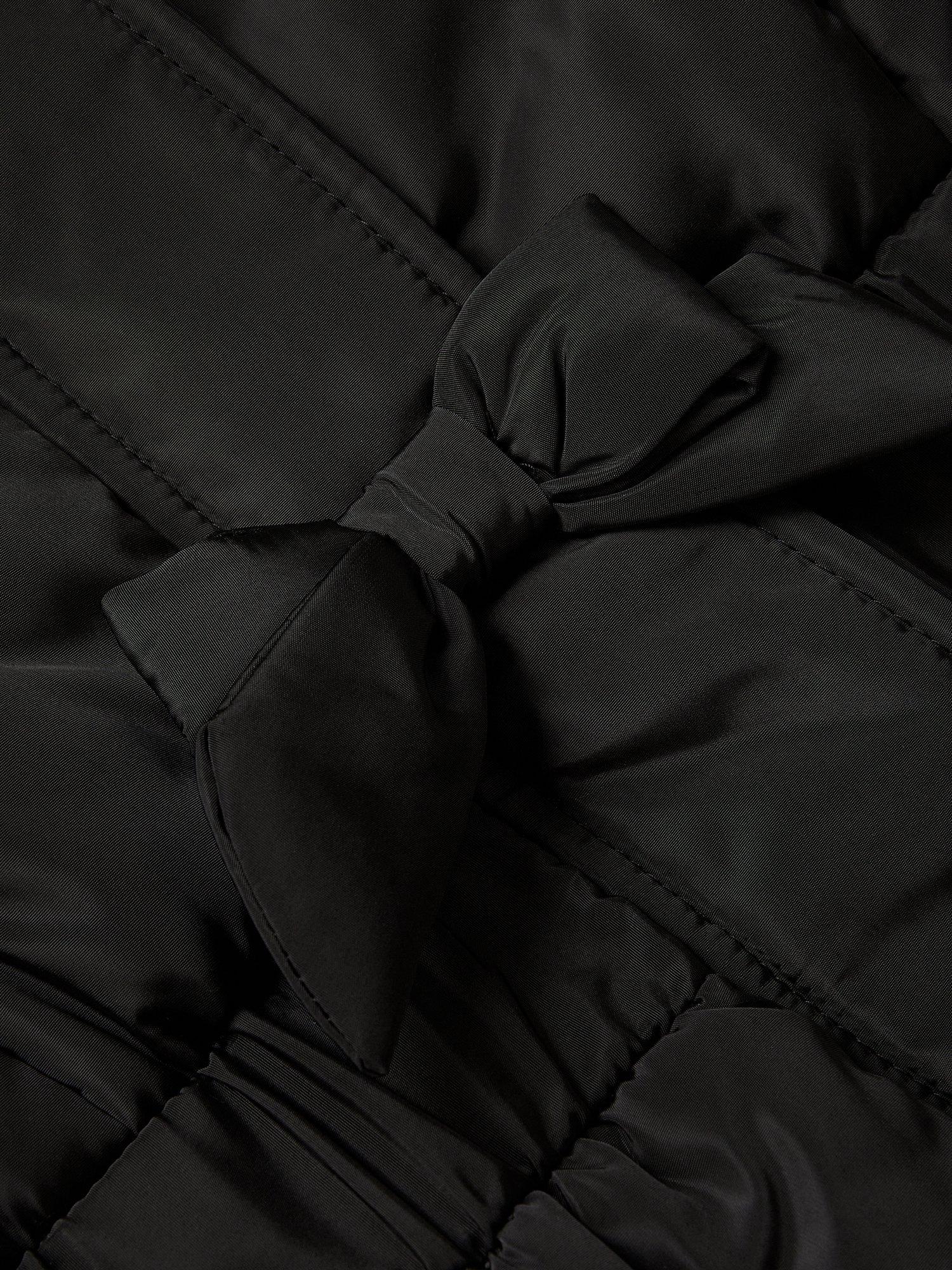 Product image 3 of 3, which shows Monsoon Kids' Frill Bow Coat, Black, 3-4 years