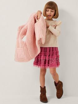 Monsoon Kids' Reversible Floral Quilted Gilet, Pink - view 2, Pink