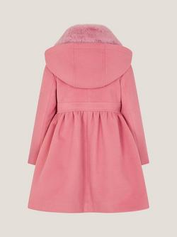 Monsoon Kids' Natalia Double Breasted Coat, Pink - view 2, Pink