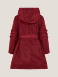 Monsoon Kids' Hooded Ruffle Raincoat, Burgundy