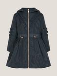 Monsoon Kids' Ruffle Hooded Raincoat, Navy