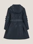 Monsoon Kids' Ruffle Hooded Raincoat, Navy