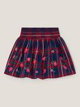 Monsoon Kids' Cotton Check Floral Skirt