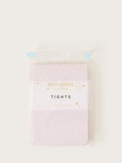 Monsoon Kids' Lace Butterfly Tights, Pink - view 2, Pink