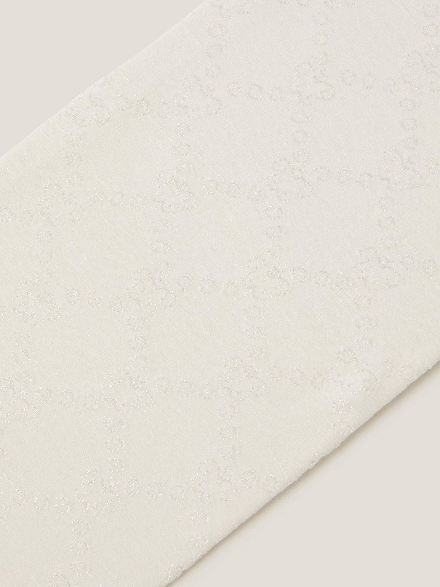 Product image 2 of 2, which shows Monsoon Kids' Plush Diamond Tights, Ivory, 3-4 years