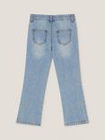 Monsoon Kids' Denim Bow Embroidery Jeans, Blue