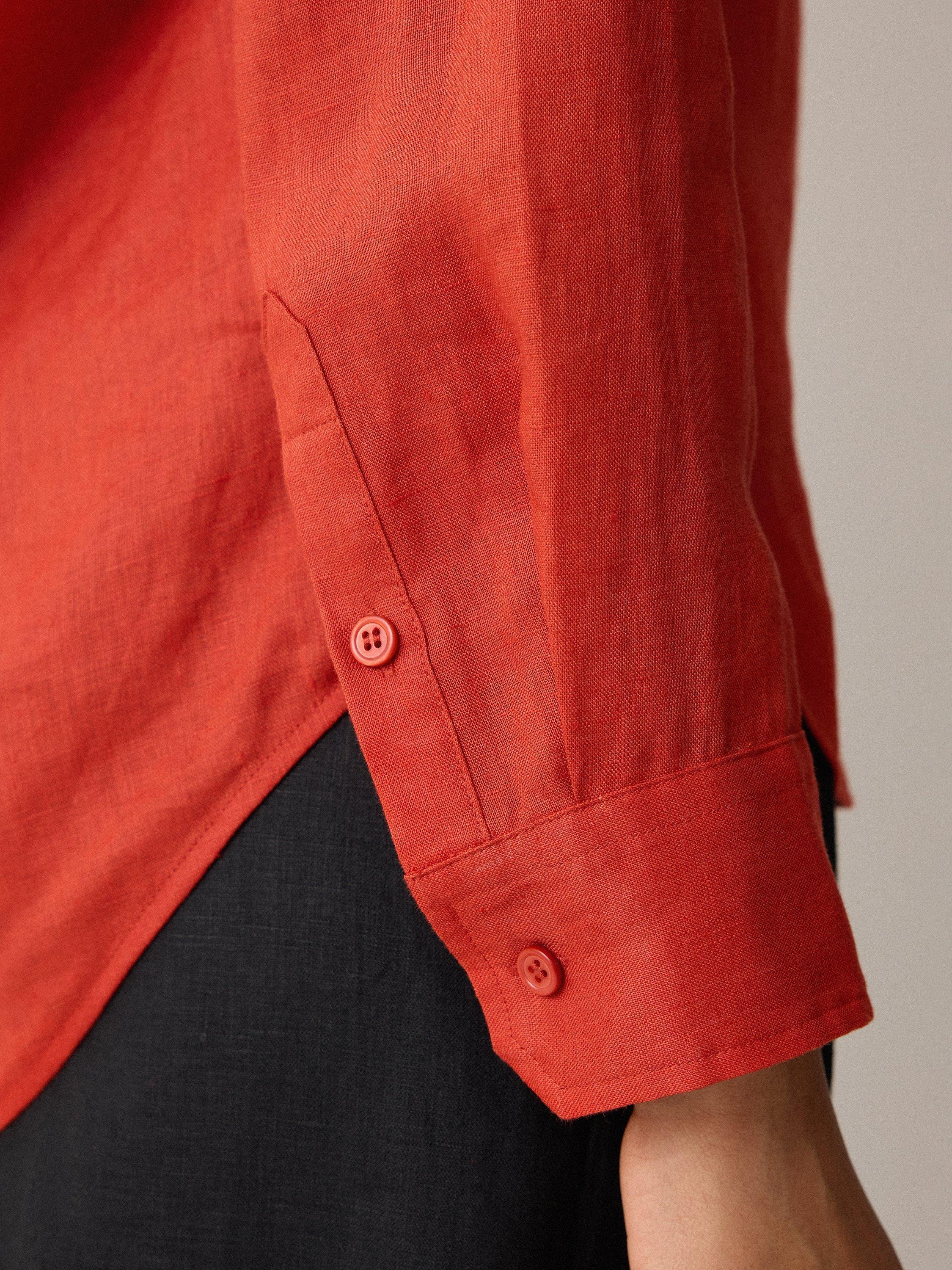Product image 3 of 7, which shows Jigsaw Classic Pure Linen Shirt, Orange, 6