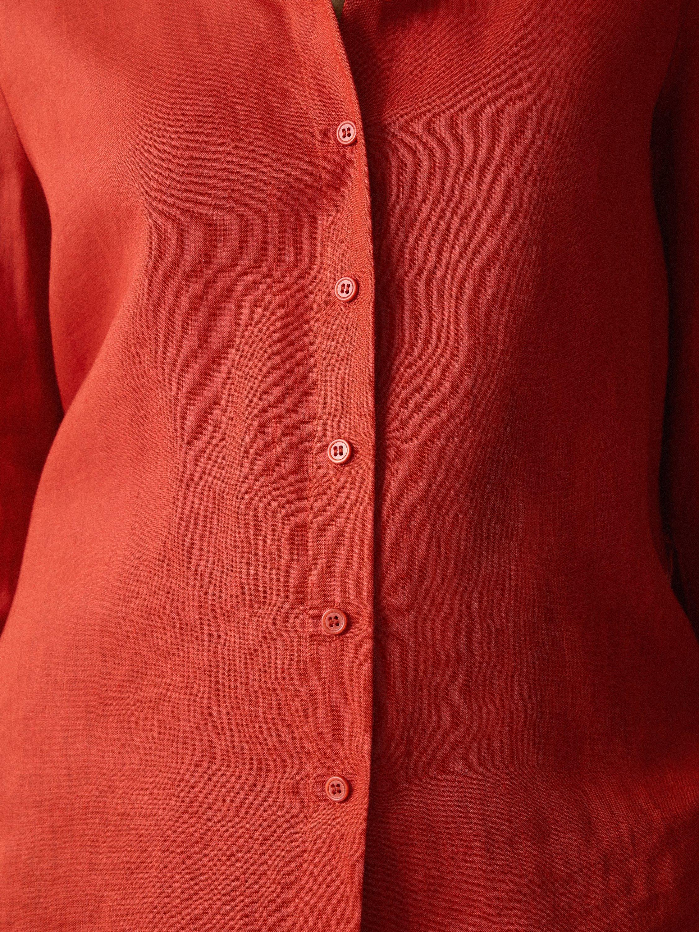Product image 7 of 7, which shows Jigsaw Classic Pure Linen Shirt, Orange, 6