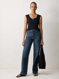 Jigsaw Scoop Neck Sleeveless Fine Cotton Top