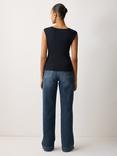 Jigsaw Scoop Neck Sleeveless Fine Cotton Top