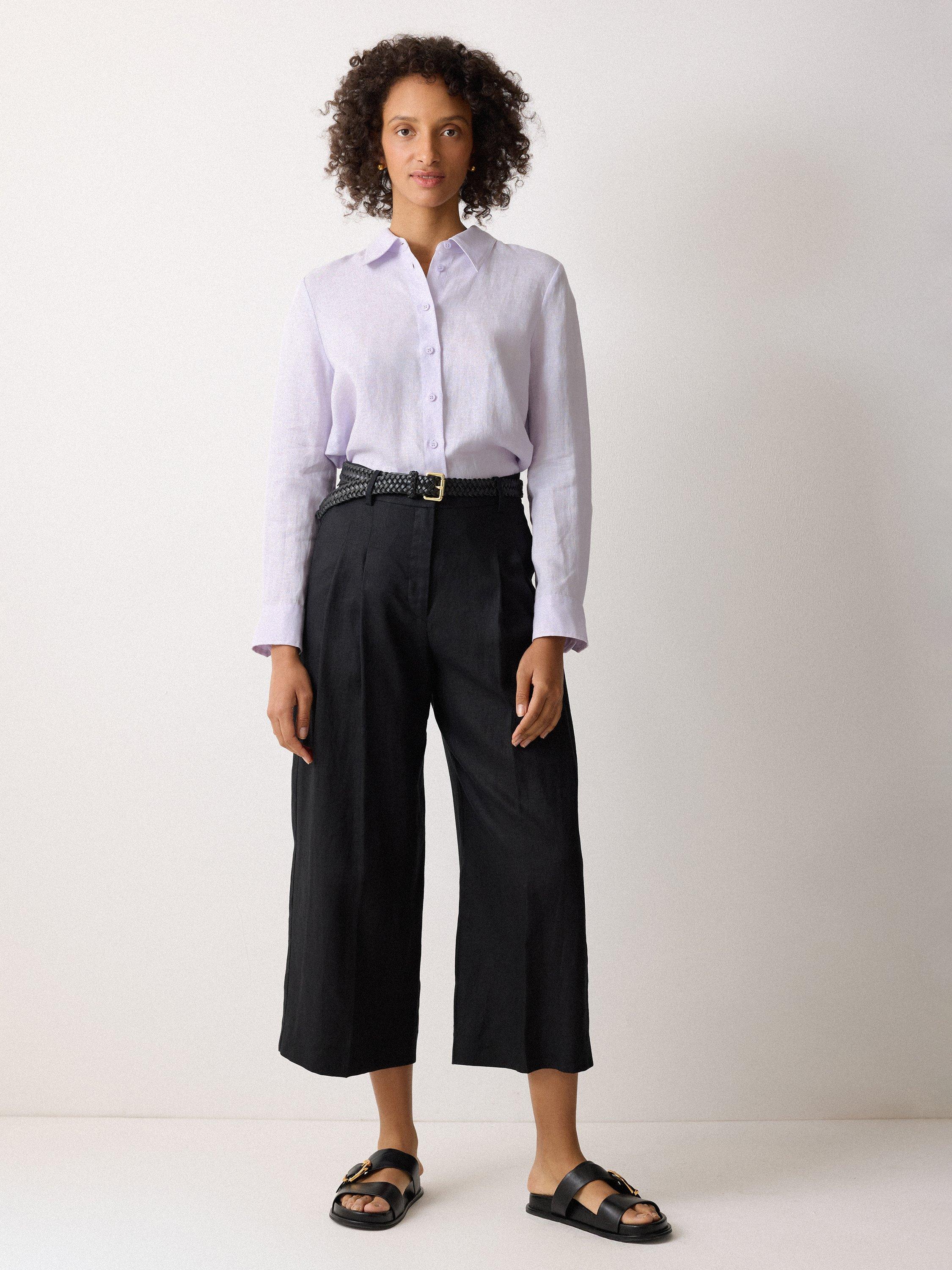 Product image 1 of 1, which shows Jigsaw Classic Pure Linen Shirt, Lilac, 10