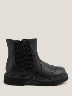 Monsoon Kids' Brogue Chelsea Boots, Black, Black