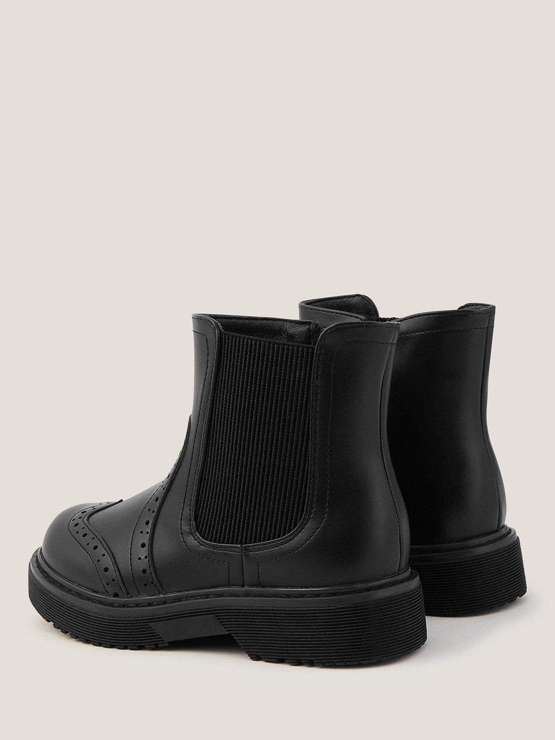 Product image 3 of 3, which shows Monsoon Kids' Brogue Chelsea Boots, Black, 7 Jnr