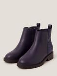 Monsoon Kids' Glitter Ankle Boots, Navy