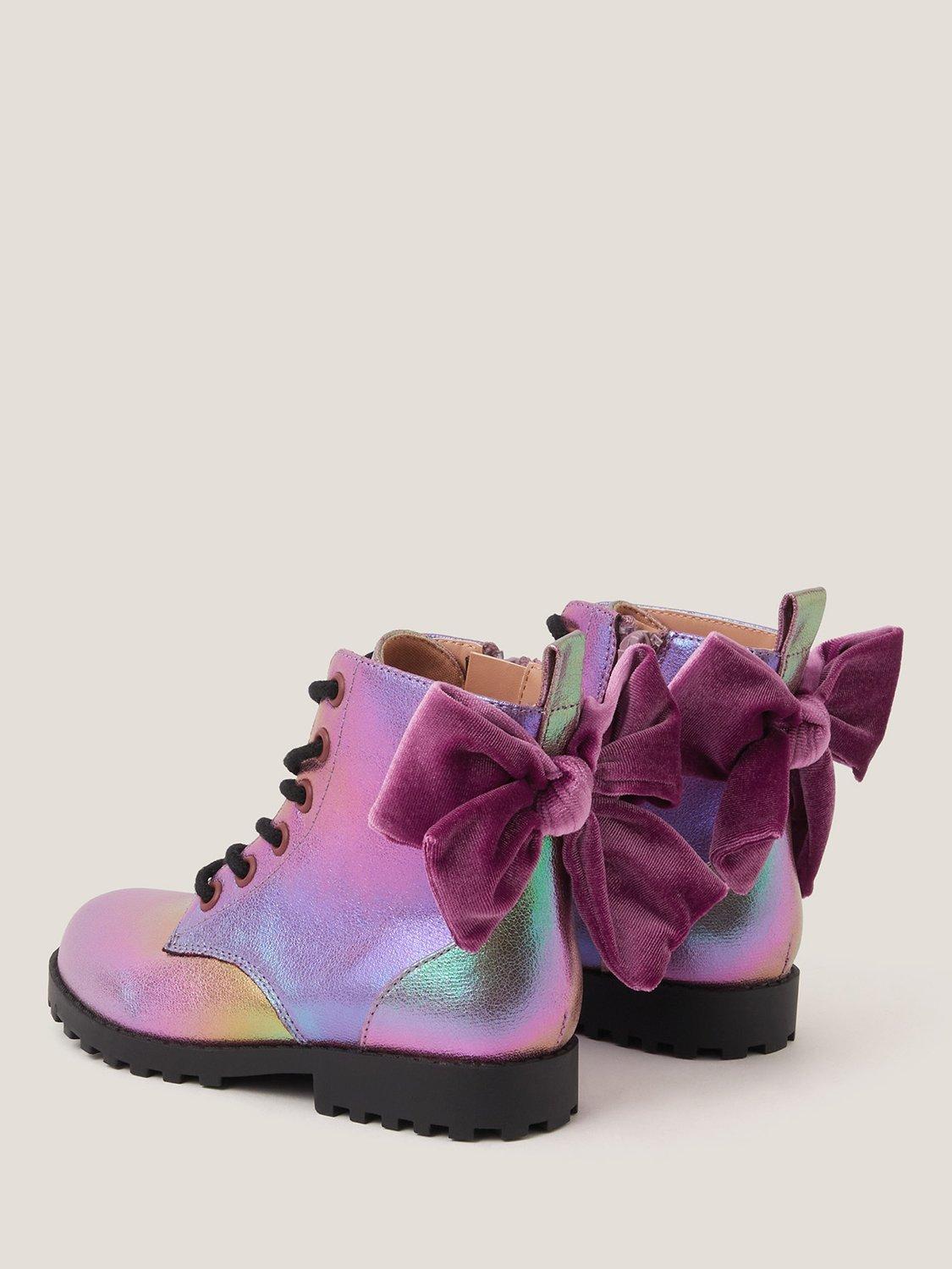 Product image 3 of 3, which shows Monsoon Kids' Rainbow Ankle Boots, Pink, 10 Jnr
