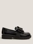 Monsoon Kids' Bow Patent Loafer Shoes, Black