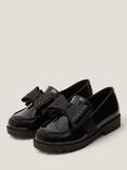 Monsoon Kids' Bow Patent Loafer Shoes, Black
