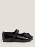 Monsoon Kids' Patent Bow Ballerina Flat Shoes, Black