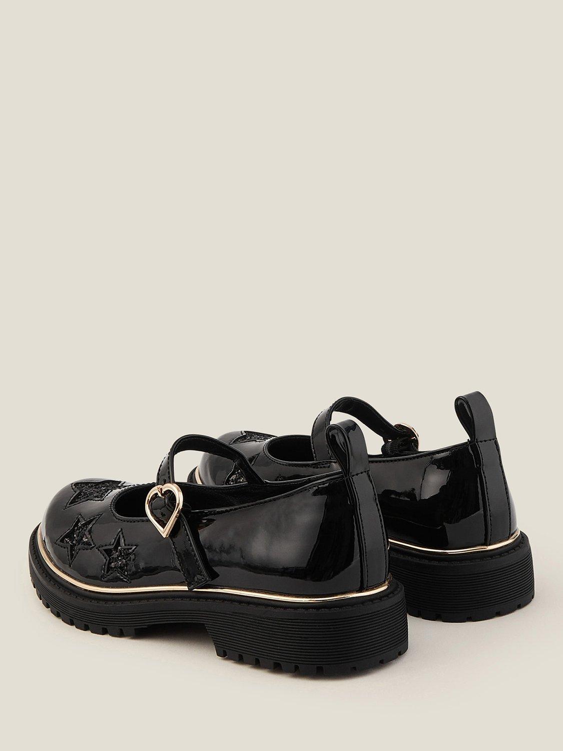 Product image 3 of 3, which shows Monsoon Kids' Star Mary Jane Flat Shoes, Black, 10 Jnr