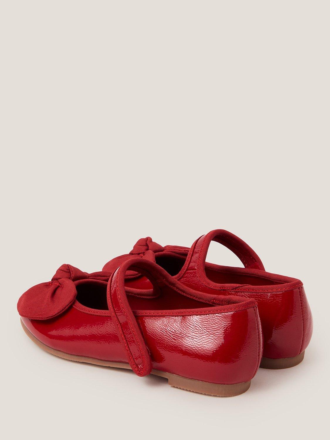 Product image 3 of 3, which shows Monsoon Kids' Bow Ballerina Flat Shoes, Red, 10 Jnr