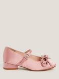 Monsoon Kids' Bow Ballet Heeled Shoes, Pink