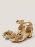 Monsoon Kids' Butterfly Heeled Shoes, Gold