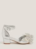 Monsoon Kids' Metallic Butterfly Heeled Shoes, Silver