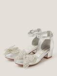 Monsoon Kids' Metallic Butterfly Heeled Shoes, Silver