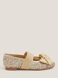 Monsoon Kids' Glitter Ballet Flat Shoes, Gold