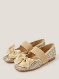 Monsoon Kids' Glitter Ballet Flat Shoes, Gold