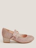 Monsoon Kids' Glitter Butterfly Heeled Shoes, Pink