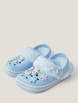Monsoon Kids' Fluffy Unicorn Clogs, Blue - view 2, Blue