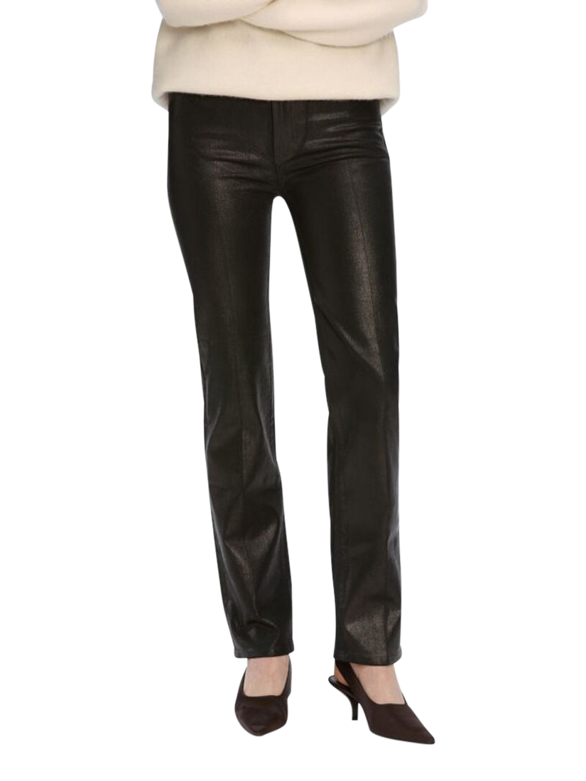 Product image 1 of 4, which shows FRAME Le Sleek Straight Jeans, Black, 27