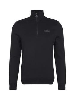 Barbour international Essential Half Zip Cotton Blend Jumper - view 2, Black