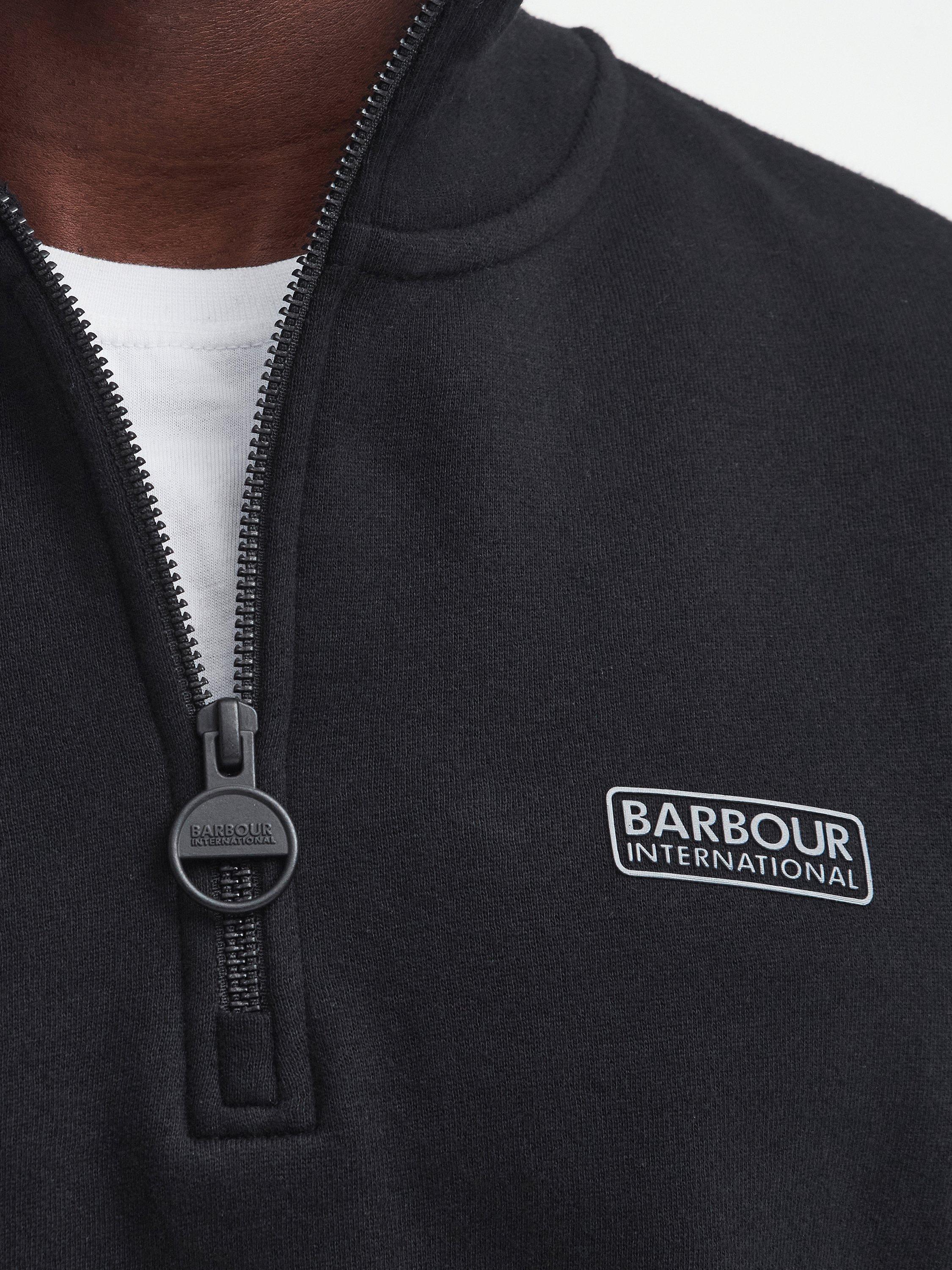 Product image 6 of 6, which shows Barbour international Essential Half Zip Cotton Blend Jumper, Black, S