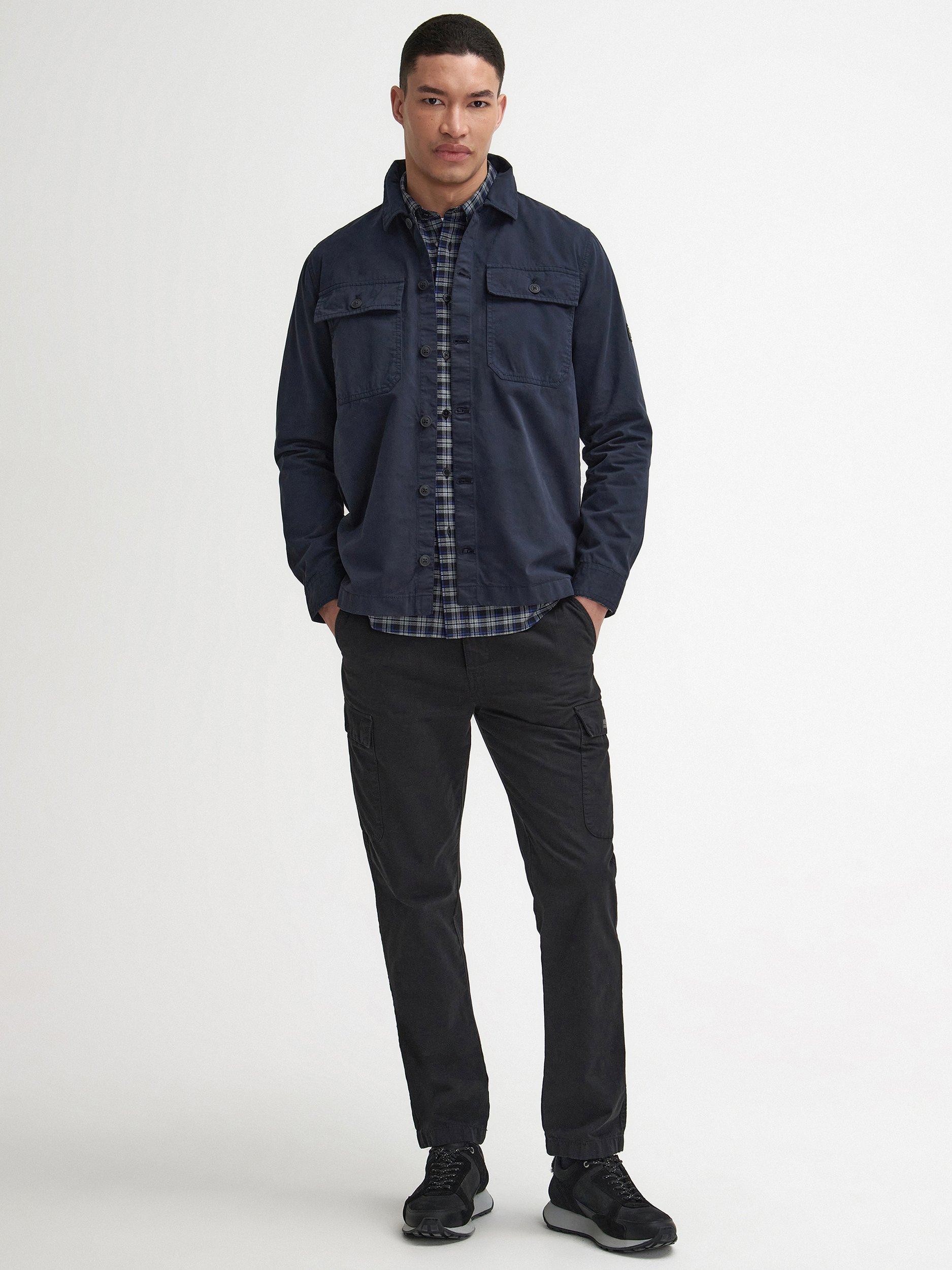 Product image 3 of 6, which shows Barbour International Arlo Patch Pocket Overshirt, Navy, L