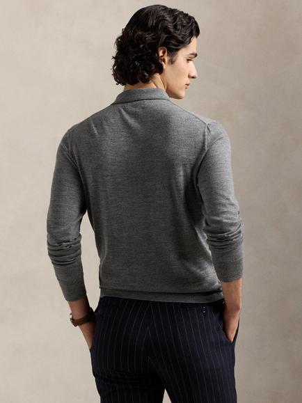Polo Ralph Lauren Fine-Gauge Wool Sweater - view 2, Black Marl Heather