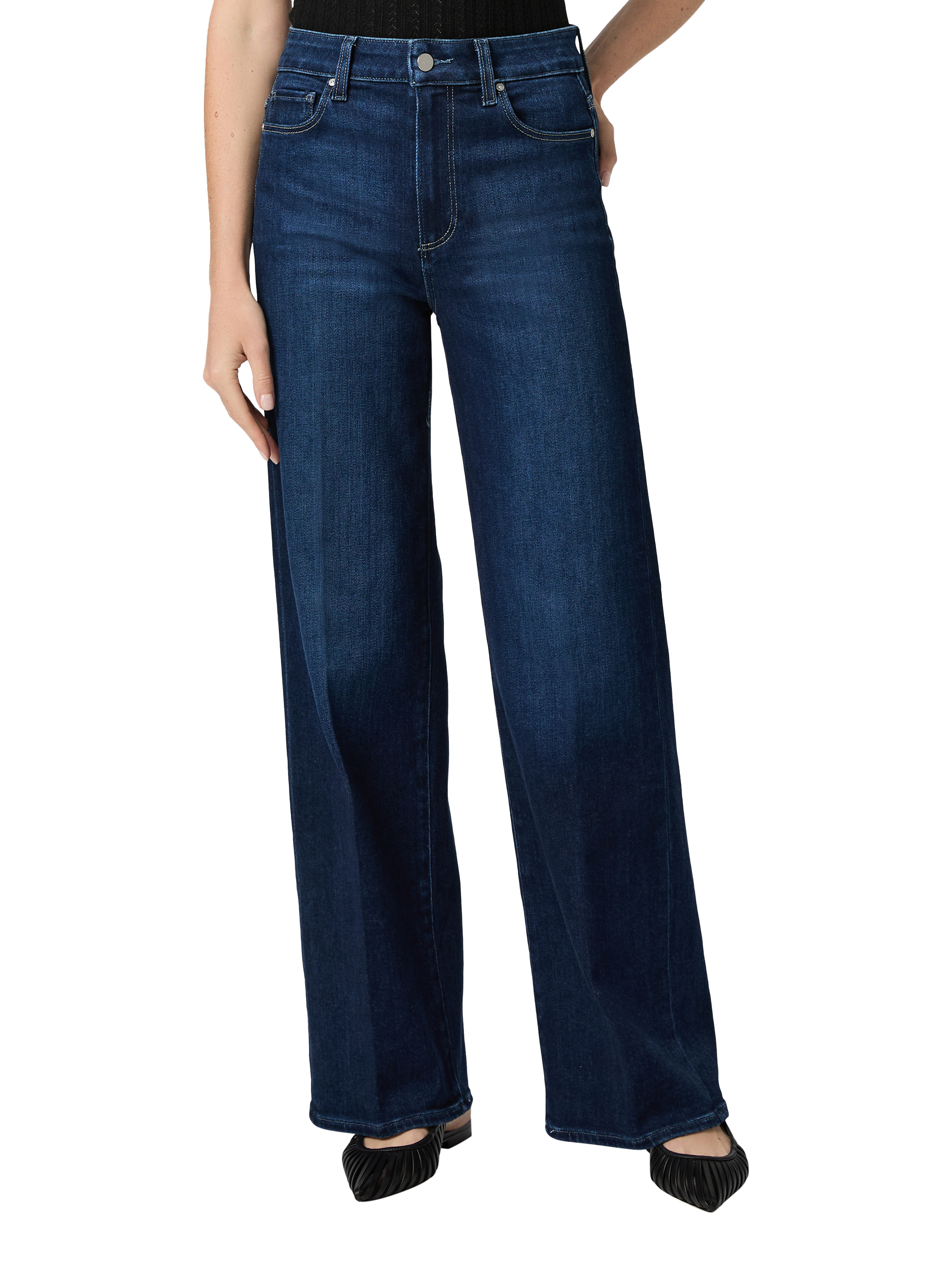 Product image 2 of 4, which shows PAIGE Anessa Wide Leg Jeans, Duke Of York, 24