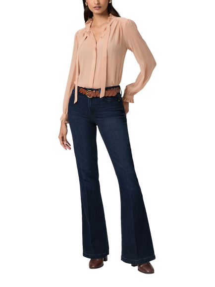 PAIGE Genevieve Flared Jeans, Dark Blue, Dark Blue
