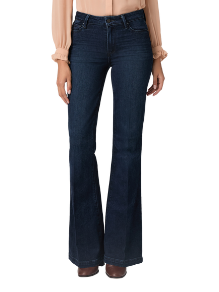 PAIGE Genevieve Flared Jeans, Dark Blue - view 2, Dark Blue