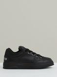 Reiss Alvar Panelled Leather Lace Up Trainers, All Black