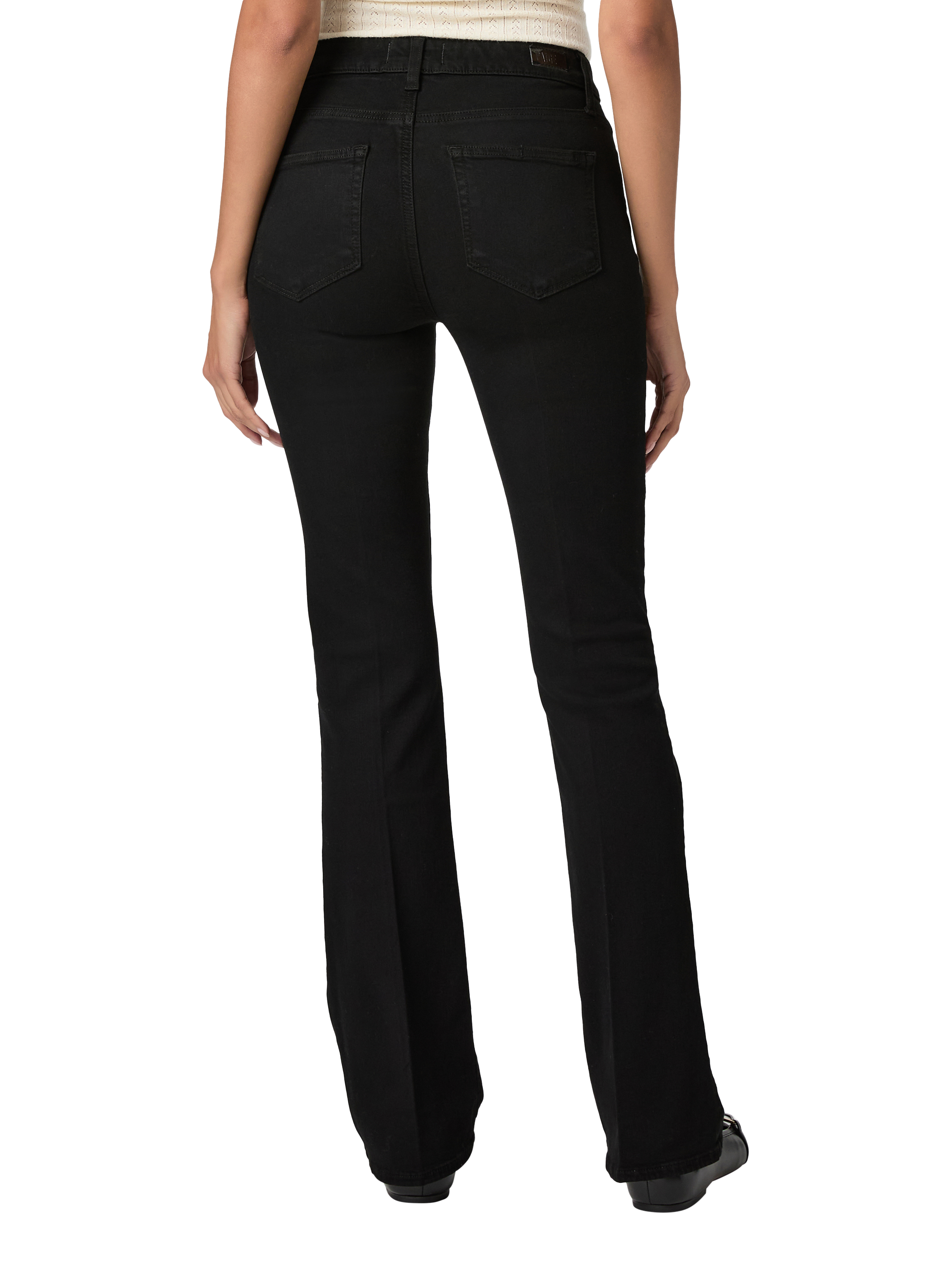Product image 4 of 4, which shows PAIGE High Rise Manhattan Bootcut Jeans, Black, 24