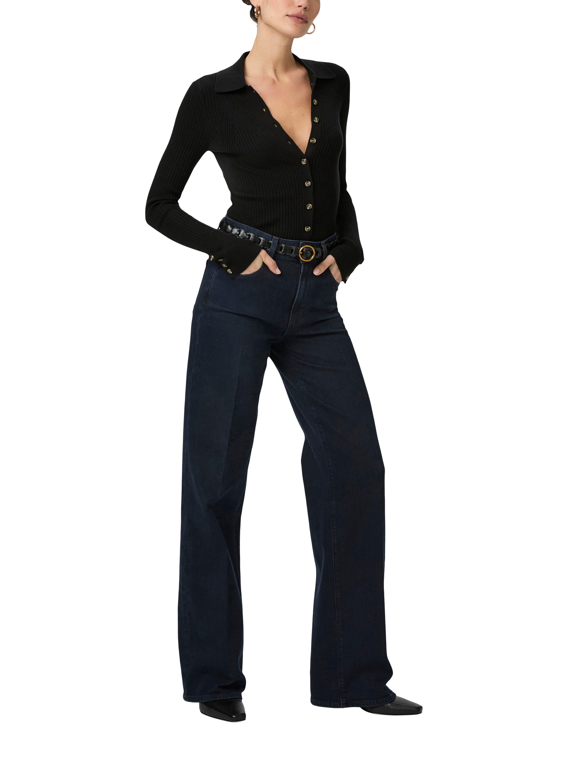 Product image 1 of 5, which shows PAIGE Sasha High Rise Wide Leg Jeans, Duchess, 24