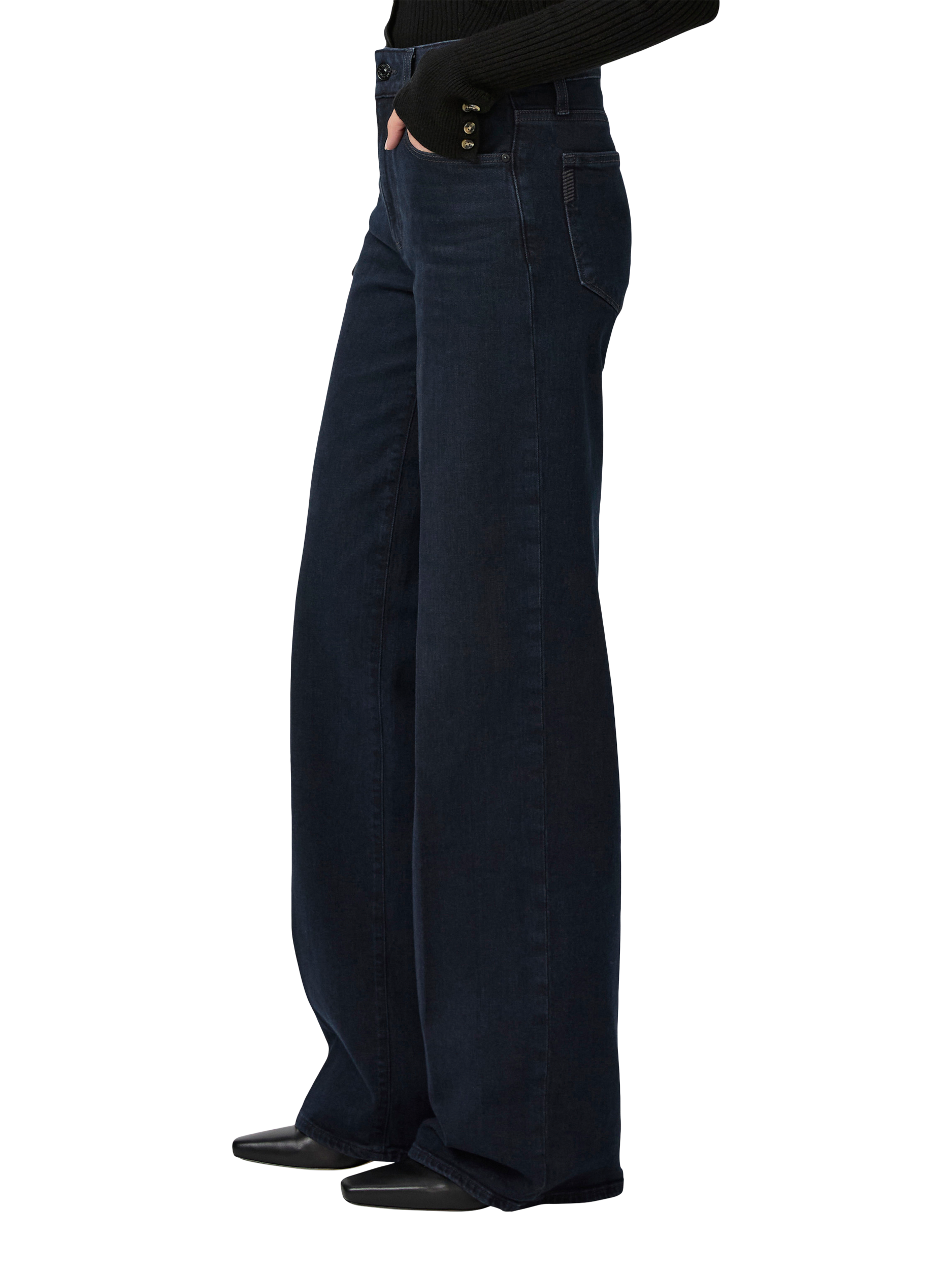 Product image 3 of 5, which shows PAIGE Sasha High Rise Wide Leg Jeans, Duchess, 24