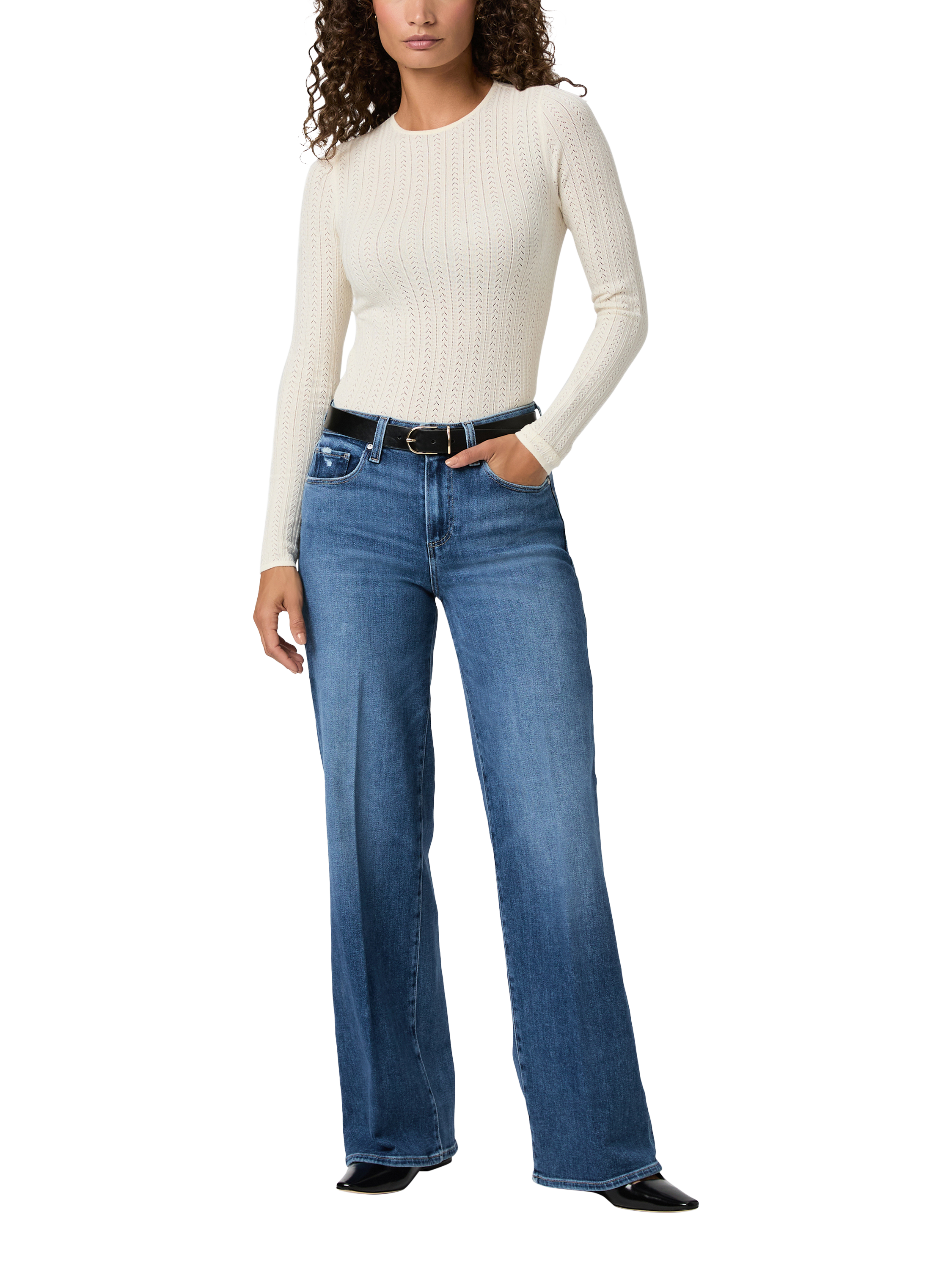 Product image 1 of 4, which shows PAIGE Tatum Mid Rise Slim Jeans, Bookshelf, 27